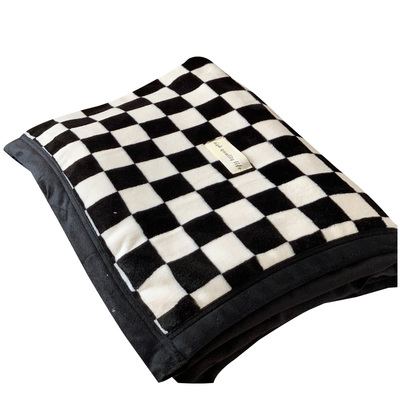 棋盘格沙发毯办公室午睡毛毯