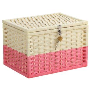 带锁收纳箱储物柜子整理箱学生宿舍零食收纳筐储物箱可上锁密码锁