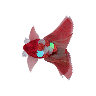 新年红色亮片锦鲤发夹女童气质公主小金鱼夹子设计感过年喜庆发饰