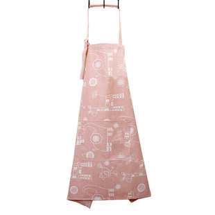 简约时尚布艺围裙防水防油清洁厨房做饭家居工作服面包店半身围裙