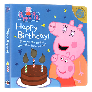 小猪佩奇生日书 英文原版 Peppa Pig Happy Birthday 英语绘本玩具发声书 0-8岁 搭小猪佩奇睡前故事 比得兔