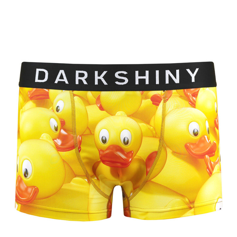 DarkShiny 日本卡通动漫双层内衬可爱小黄鸭维尼小熊男士内裤