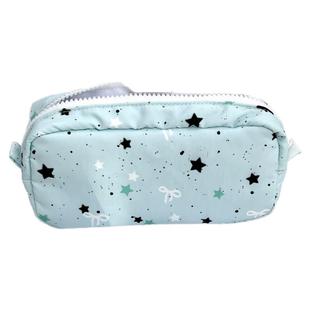 原创薄荷星星笔袋学生大容量可爱卡通文具收纳包高颜值收纳袋简约ins风文具袋便携多层文具收纳袋多功能痛包