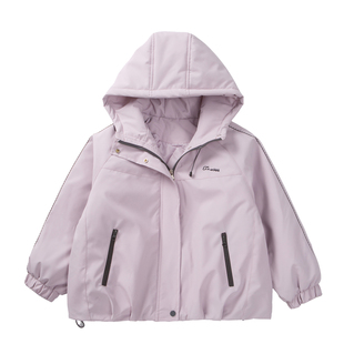 女童夹棉外套秋冬款2025新款洋气儿童加厚冬装小女孩冬季连帽上衣