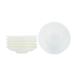 钰铨龙门 德化羊脂玉白瓷素烧主人杯垫大号防烫隔热陶瓷杯碟杯托