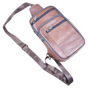 新款真牛皮包男式胸包斜挎包背包软皮运动包单肩复古休闲包小包