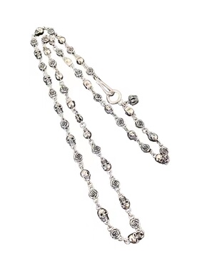 玫瑰花骷髅项链925纯银泰银情侣