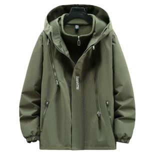 加肥加大冲锋衣2025新款男款春秋防风三合一面料特大码外套390斤