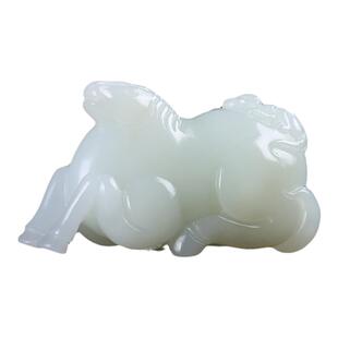 【马上封侯】新疆和田玉生肖马猴手把件男女款把玩件白玉天然玉石