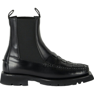 【折扣】HEREU Alda 秋冬女士简约大气编织皮革切尔西靴