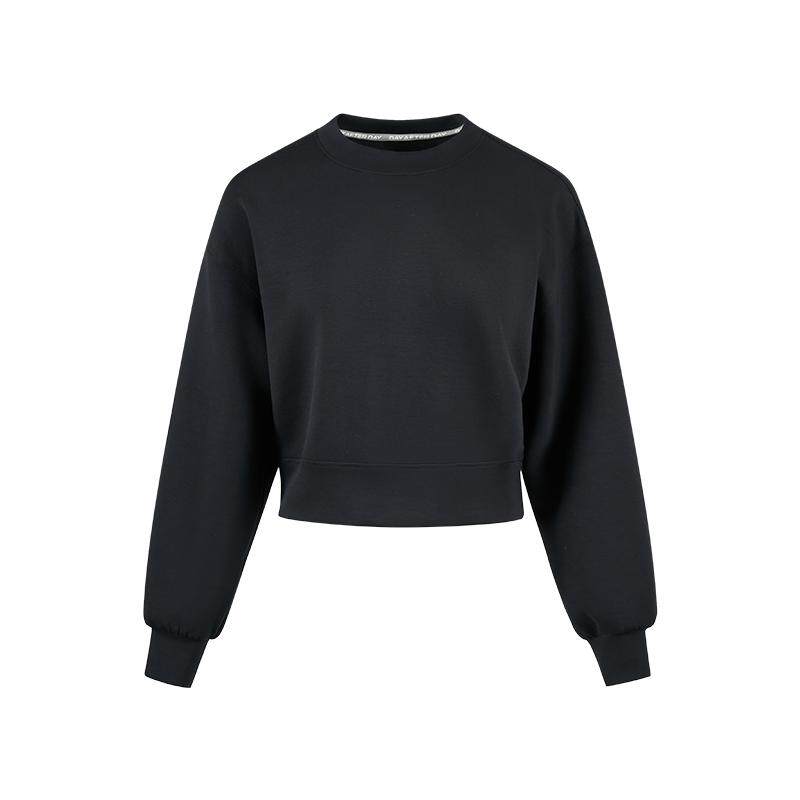 dayafterday运动上衣百搭时尚宽松卫衣长袖圆领短款宽松健身服女