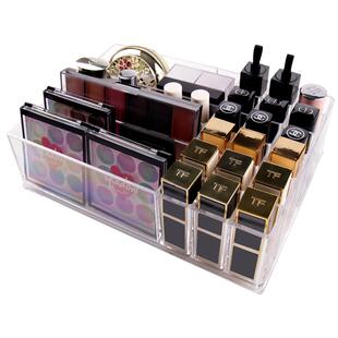 口红粉饼眼影收纳盒桌面化妆品置物架梳妆台透明多格亚克力储物盒