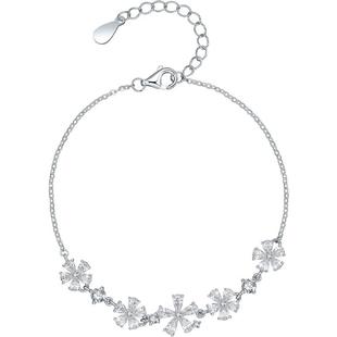 周六福繁花手链女S925银时尚闪耀设计百搭手饰新年礼物送女友