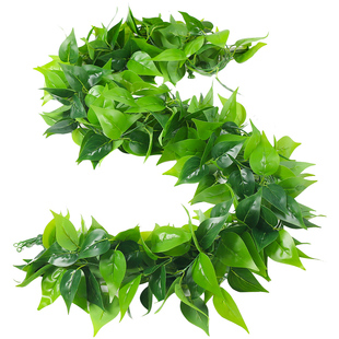 仿真葡萄叶假花藤条藤蔓植物树叶绿叶水管道吊顶装饰塑料绿萝叶子
