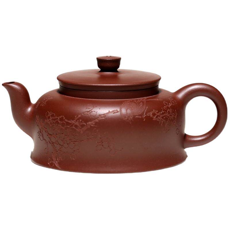 一水堂中品底槽清精工刻绘紫砂壶