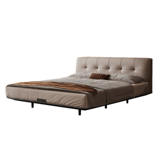 ArtColor真皮悬浮床互不打扰双人床大床主卧一米五2024新款软包床