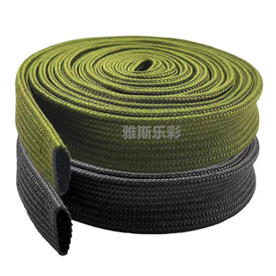 军绿色锦纶丝套管尼龙棉线编织网管阻燃耐磨电线保护套电线束套管