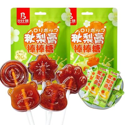 秋梨膏棒棒糖无添加剂枇杷糖果