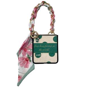 依维意 适用于OPPOFindN3Flip折叠手机壳摩托罗拉Razr50小清新绿波点华为Pocket2丝巾手提荣耀MagicVFlip新款