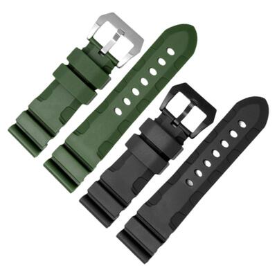 橡胶手表带代用沛纳海潜行系列1164 PAM01209黑色硅胶表带22 24mm