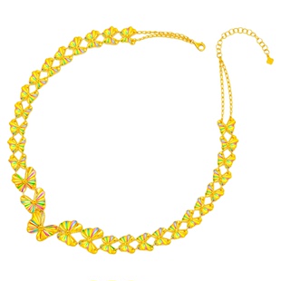 金至尊破茧黄金项链蝴蝶足金项链生日礼物黄金颈链金链子送老婆