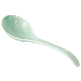 小勺家用陶瓷粥勺喝汤勺纯色瓷勺干饭勺长柄调羹盛汤勺子大号汤匙