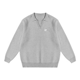 【黄俊捷同款】FDR V领翻领R字针织衫毛衣男女秋冬季情侣打底上衣