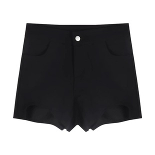 黑色超短裤女秋季2025新款不规则高腰显瘦休闲阔腿辣妹热裤小个子