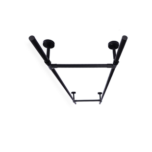 黑色不锈钢管子晾衣杆顶装挂衣杆一根不锈钢杆子固定打孔晾衣架