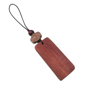 定制刻字檀木无事牌手机链挂绳纪念礼物钥匙扣挂件号码牌背包挂饰