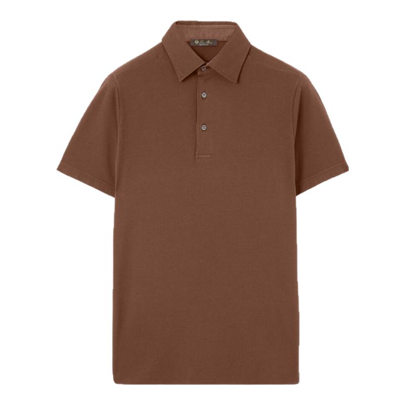 LoroPiana/诺悠翩雅男士T恤秋冬衬衫领Polo棉质匹克面料休闲新款