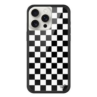 Wildflower黑白棋格手机壳Checkers适用苹果iPhone16/15/14/Pro/Max硬壳全包保护套硅胶防摔时尚个性棋格wf