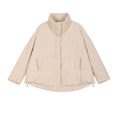 女性日记法式灯芯绒羽绒服外套