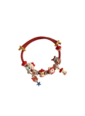 可爱苹果Kitty猫滴釉编绳手链