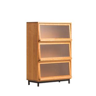 失物招领 三层玻璃柜 现代简约实木收纳柜北欧日式储物柜复古斗柜