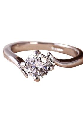 爱依依仿真莫桑钻钻戒四爪戒指女