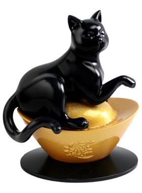 燃匠家居黑色猫咪工艺品摆件
