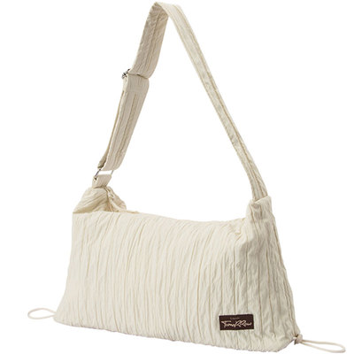 森马包包单肩包女2025新款温柔韩系褶皱饺子包大容量斜挎包慵懒风