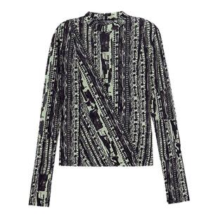 MSLAN野生美学 26春个性印花套衫不规则分割小众肌理感修身长袖女