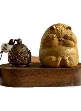 害羞猫咪精致可爱摆件治愈系