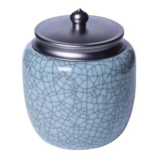 龙泉青瓷大号茶叶罐密封罐陶瓷冰裂纹家用高档精品手工茶罐存储罐