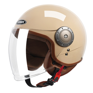 3C认证野马电动车头盔女冬季保暖复古哈雷半盔电瓶摩托车安全帽