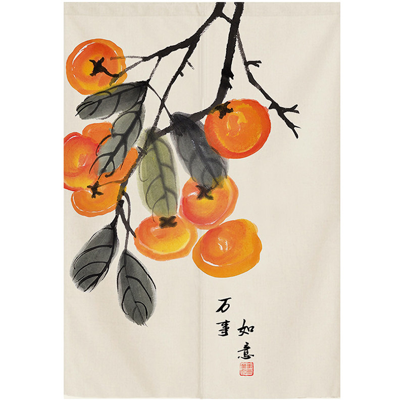新中式门帘隔断帘家用风水化解布帘卫生间遮挡厨房厕所卧室半帘