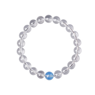 宫里上新白水晶手串天然海蓝宝手链绝美白色女生生日礼物送闺蜜