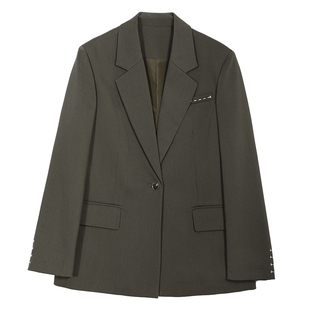 达佳诗女士西装外套设计感小众高级休闲西服重要场合灰色职业套装