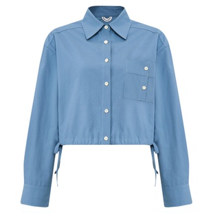 祝绪丹同款lost in echo2025秋冬新款气质修身短款收腰衬衫上衣