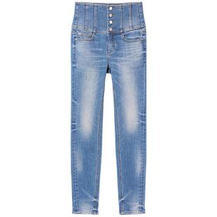【进口牛仔面料】Miss Sixty25春秋款牛仔裤四扣高腰显瘦百搭