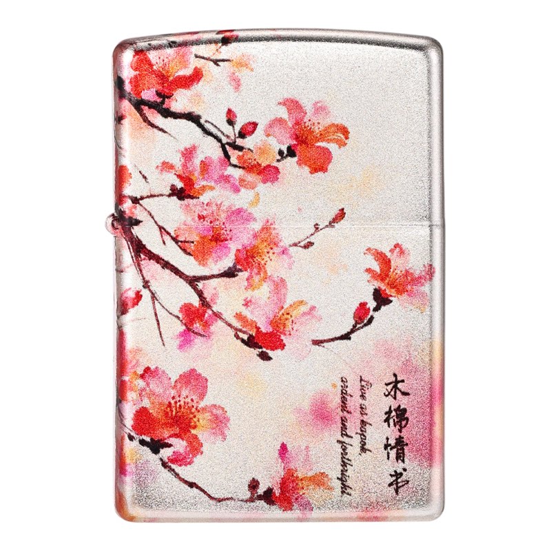 zippo彩印木棉情书煤油防风打火