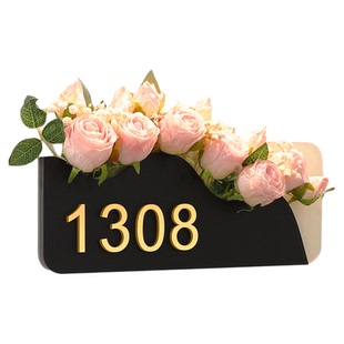 门牌号码牌家用高级感轻奢创意装饰定制酒店民宿玄关网红插花数字房间号公寓住宅小区门口磁吸发光免打孔贴牌