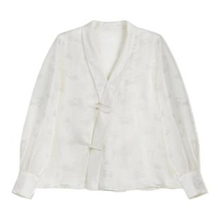 JINYU矜羽(闻羡)新中式国风白色衬衣百搭时尚宽松衬衫